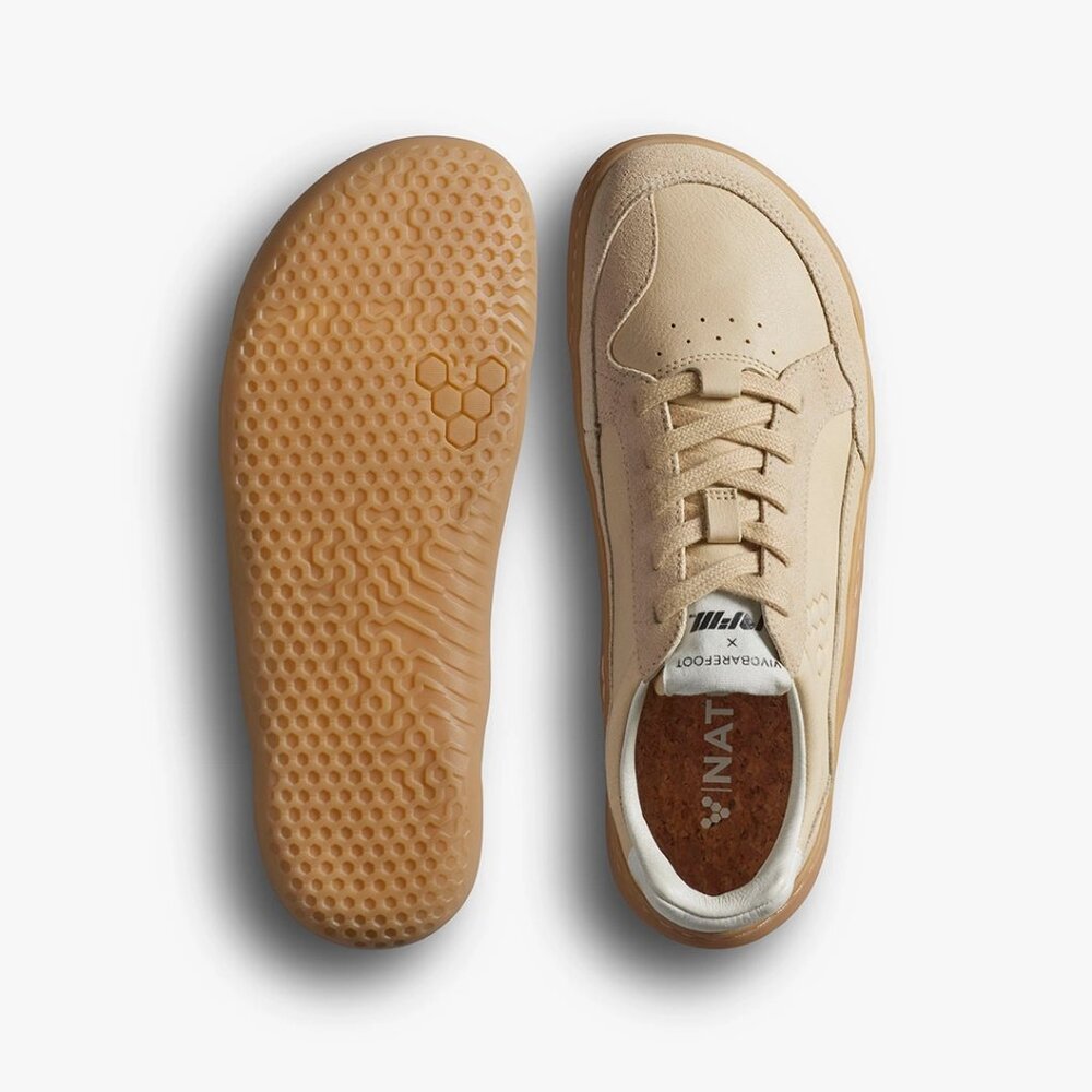 Vivobarefoot Womens Gobi II Premium Leather Sneaker in Desert Sand - Picture 7 of 12